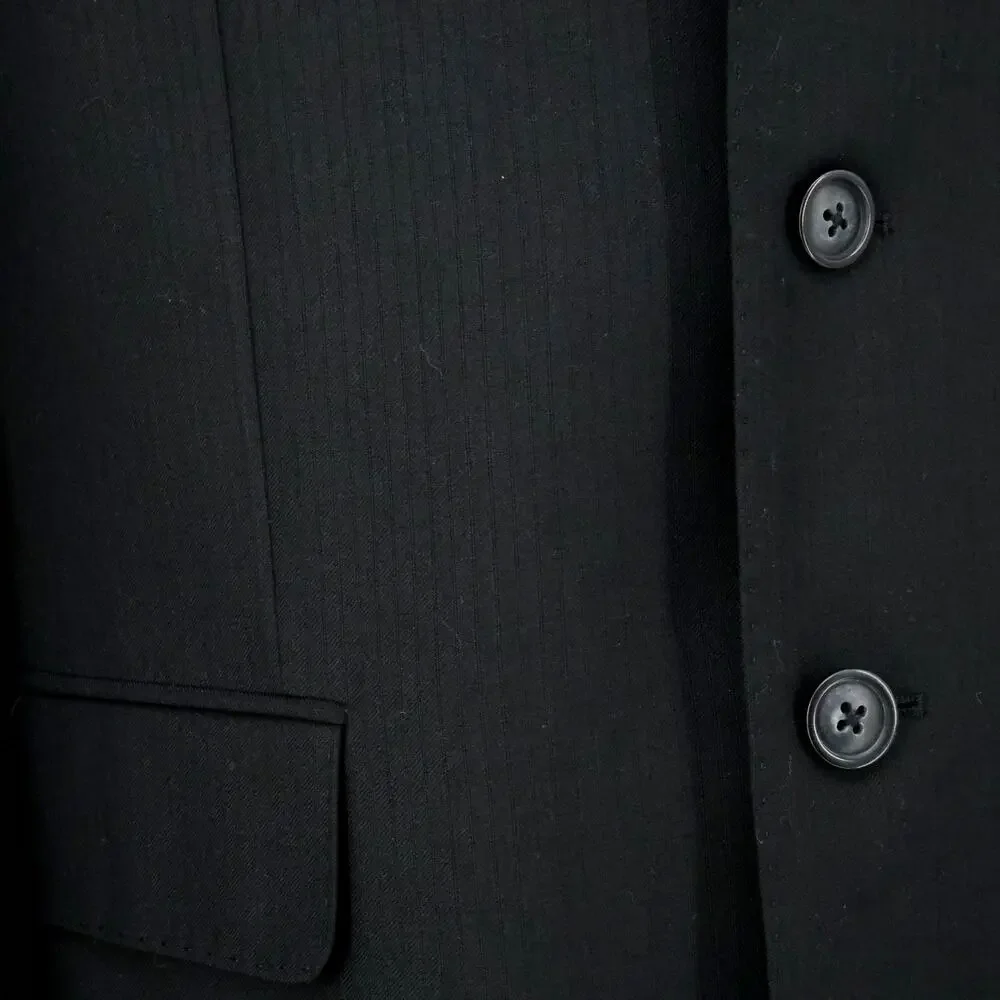Perry Ellis Sport Coat Mens 40S Black 3 Button Lined Jacket Blazer Classic Fit